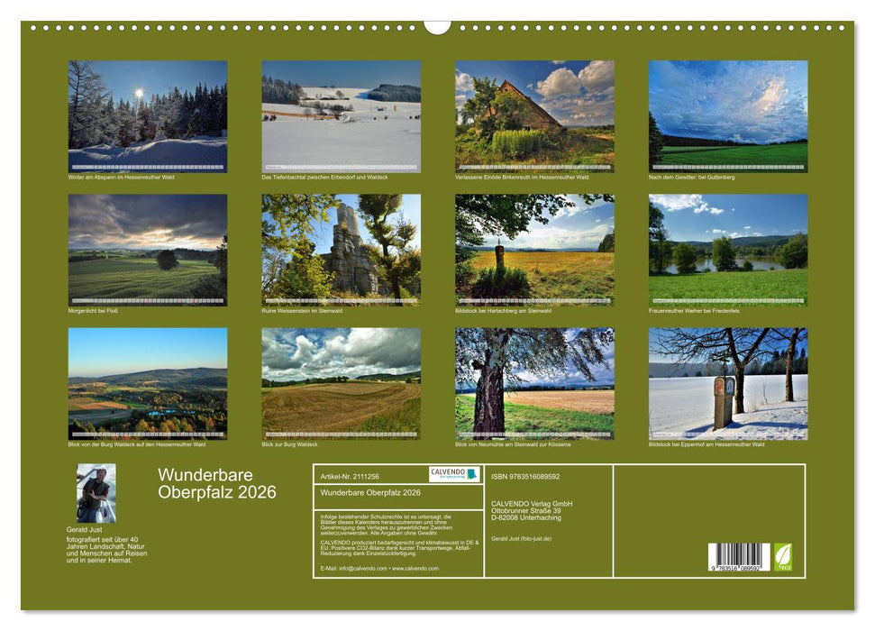 Wunderbare Oberpfalz 2026 (CALVENDO Wandkalender 2026)