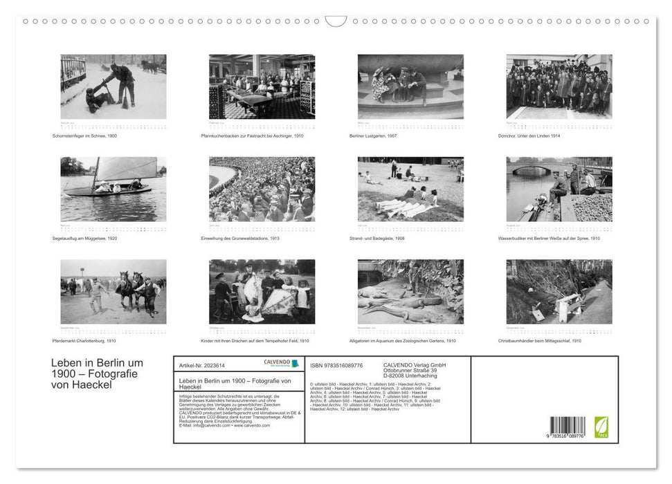 Leben in Berlin um 1900 – Fotografie von Haeckel (CALVENDO Wandkalender 2026)