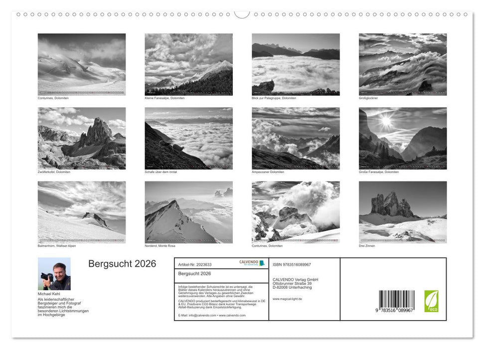 Bergsucht 2026 (CALVENDO Premium Wandkalender 2026)