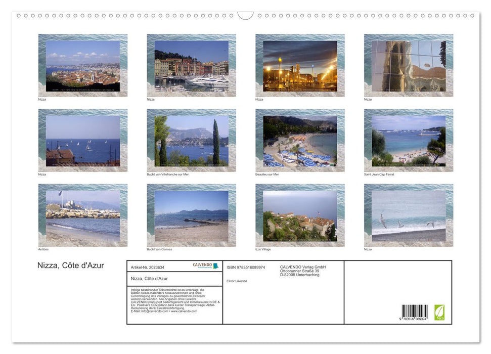 Nizza, Côte d'Azur (CALVENDO Wandkalender 2026)
