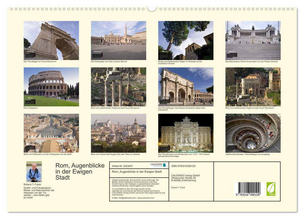 Rom, Augenblicke in der Ewigen Stadt (CALVENDO Premium Wandkalender 2026)