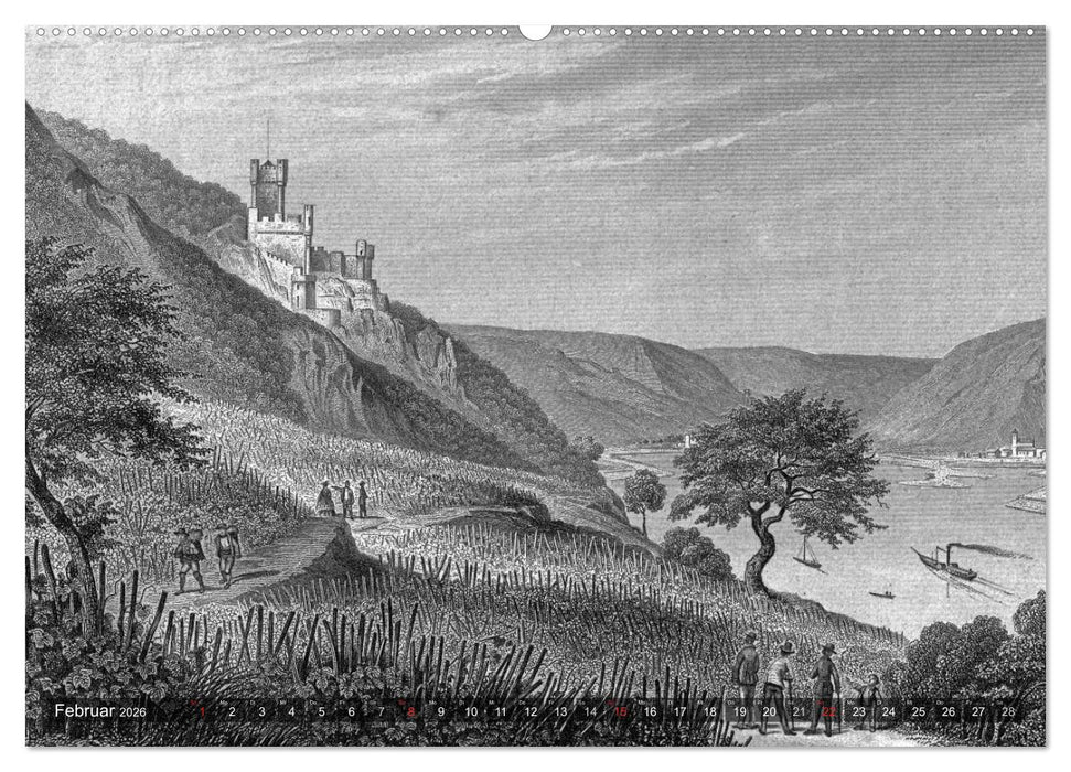 Der Rhein in alten Stichen (CALVENDO Premium Wandkalender 2026)