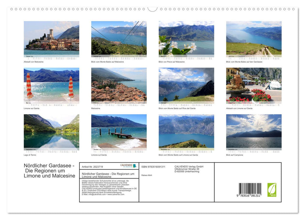 Nördlicher Gardasee - Die Regionen um Limone und Malcesine (CALVENDO Premium Wandkalender 2026)