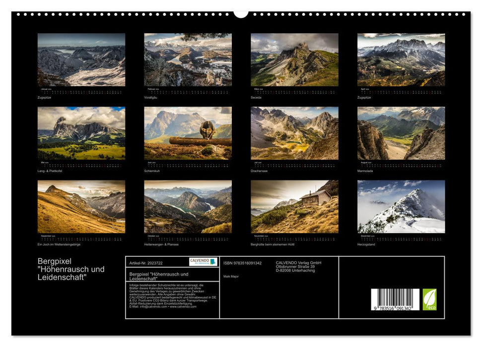 Bergpixel "Höhenrausch und Leidenschaft" (CALVENDO Premium Wandkalender 2026)