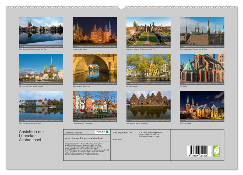 Ansichten der Lübecker Altstadtinsel (CALVENDO Premium Wandkalender 2026)