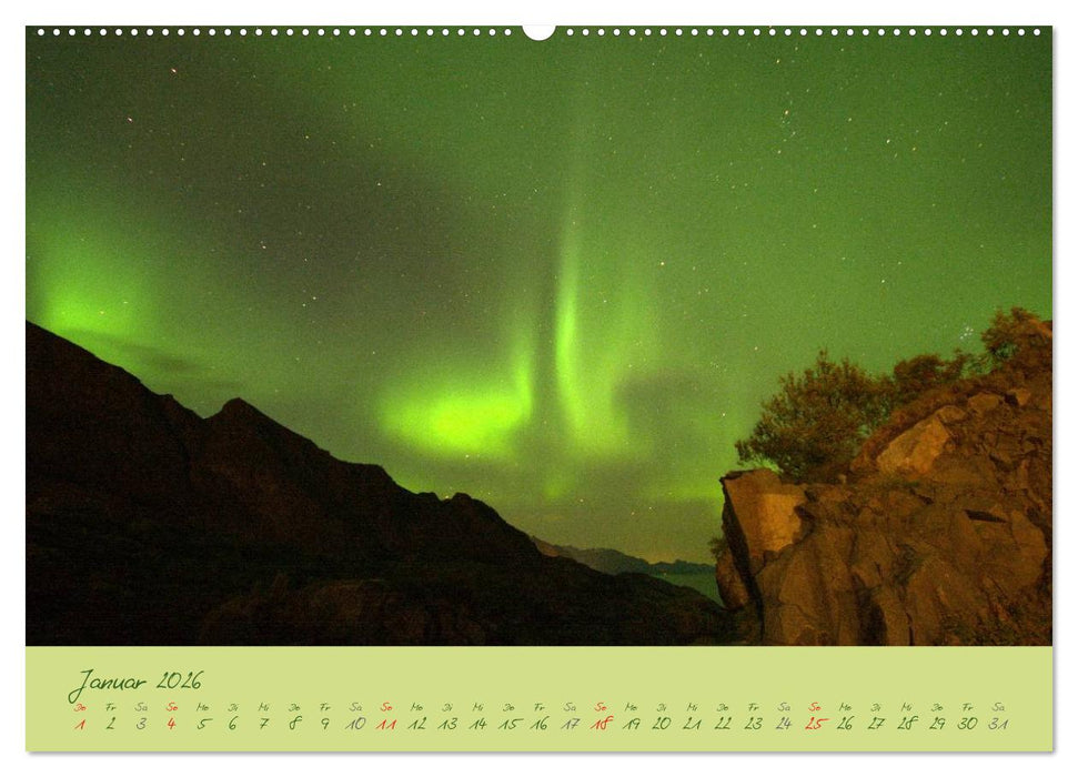 Nordlicht-Zauber auf den Lofoten. Aurora borealis (CALVENDO Premium Wandkalender 2026)