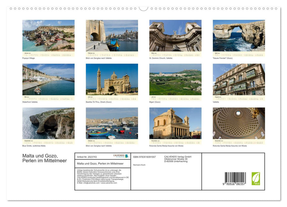 Malta und Gozo, Perlen im Mittelmeer (CALVENDO Premium Wandkalender 2026)