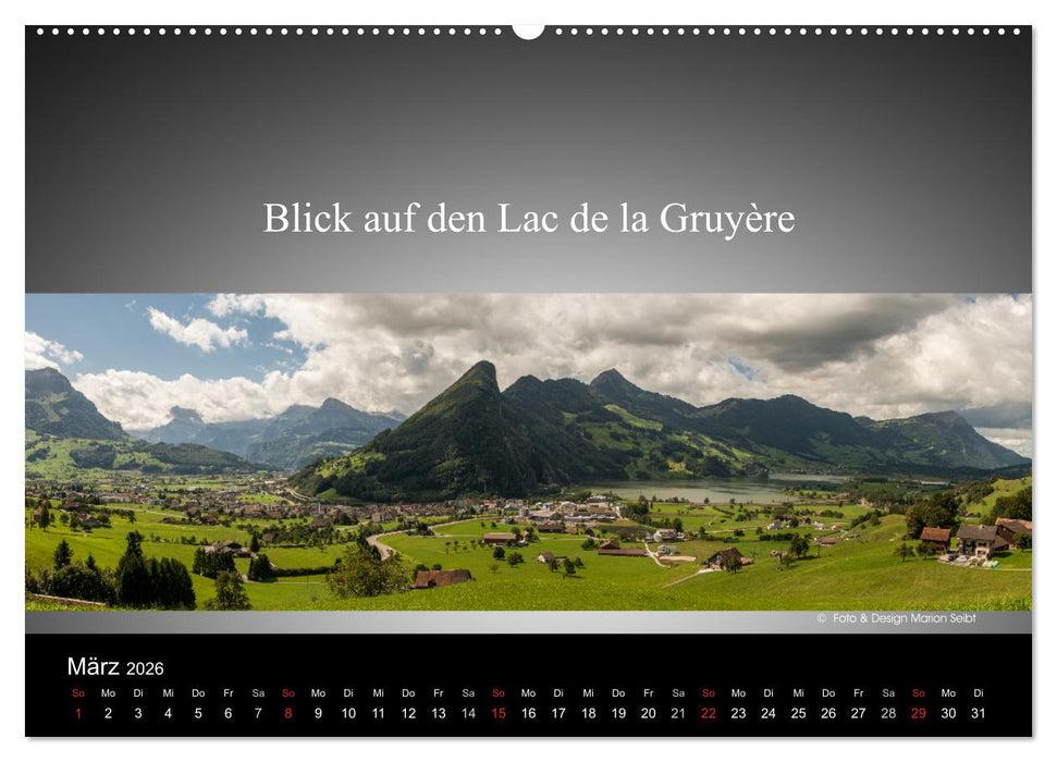 Panorama Schweiz (CALVENDO Premium Wandkalender 2026)