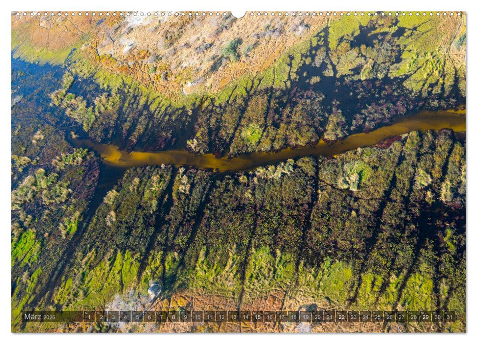 Okavango - Das Delta von oben (CALVENDO Premium Wandkalender 2026)