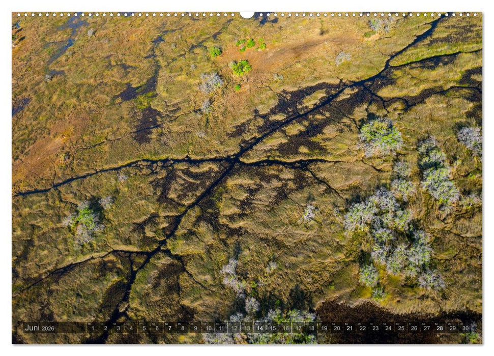 Okavango - Das Delta von oben (CALVENDO Premium Wandkalender 2026)
