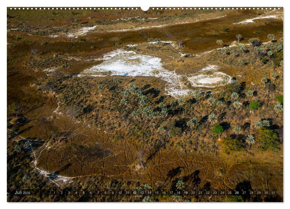 Okavango - Das Delta von oben (CALVENDO Premium Wandkalender 2026)