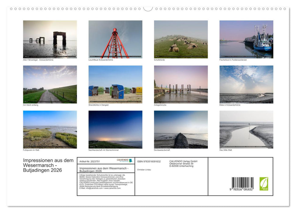 Impressionen aus dem Wesermarsch - Butjadingen 2026 (CALVENDO Premium Wandkalender 2026)
