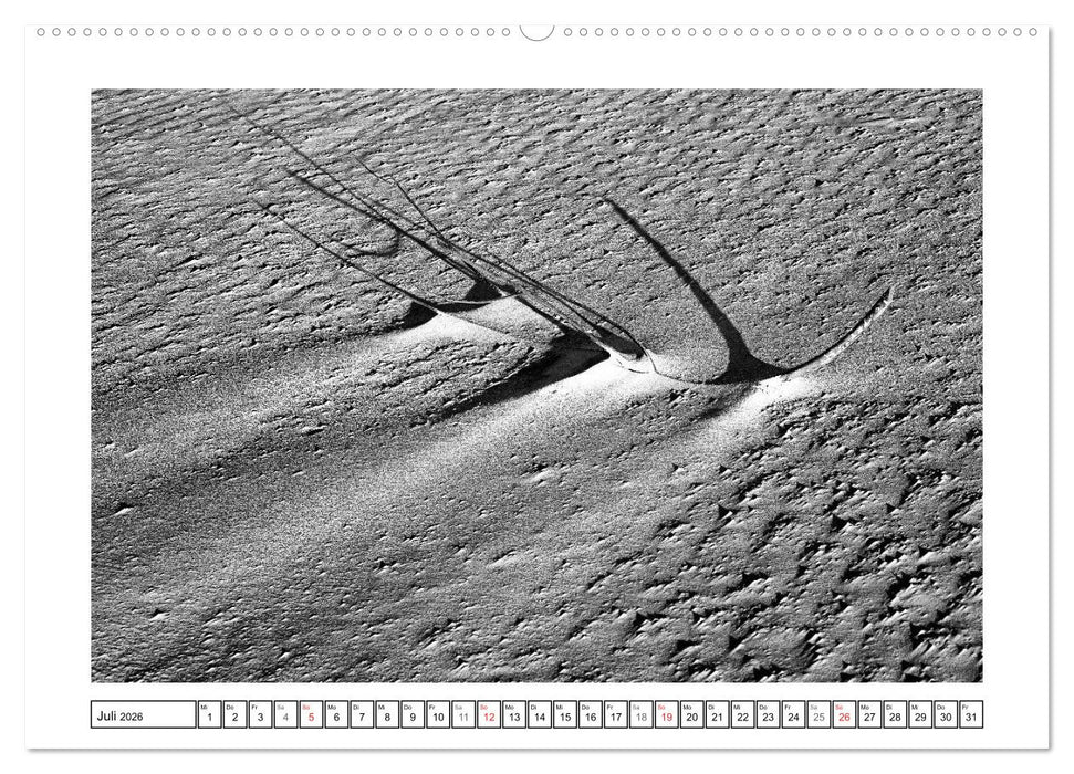 Am Strand von St. Peter-Ording SCHWARZ-WEISS (CALVENDO Premium Wandkalender 2026)