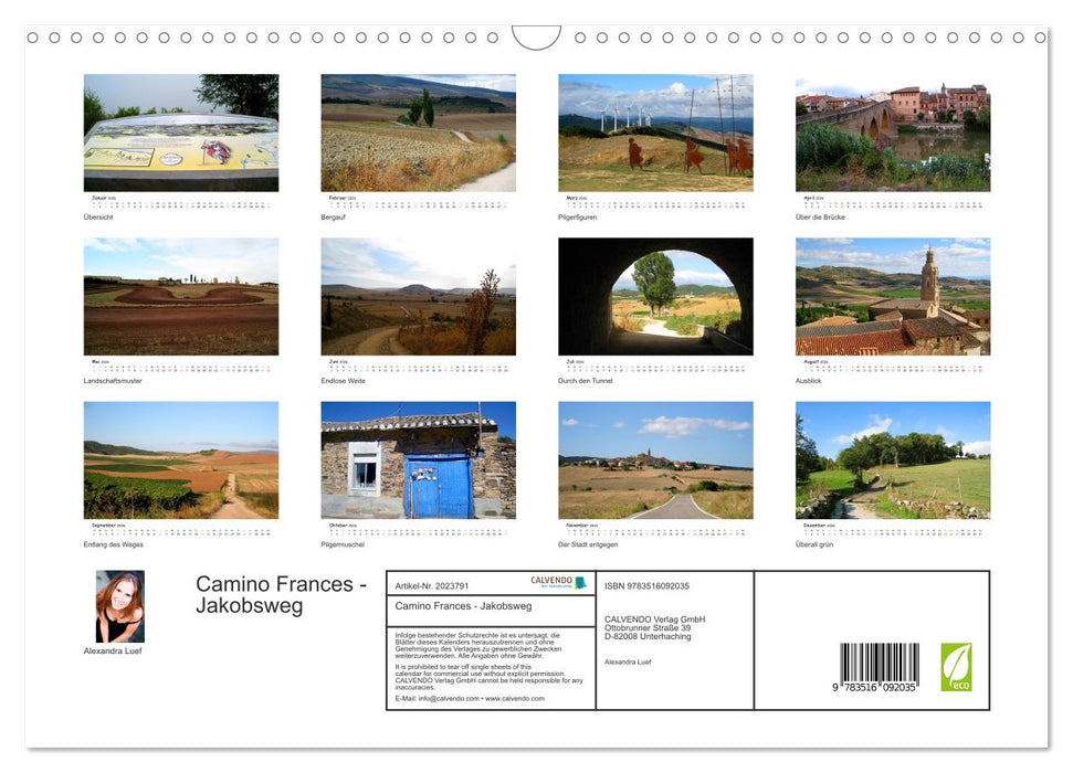Camino Frances - Jakobsweg (CALVENDO Wandkalender 2026)