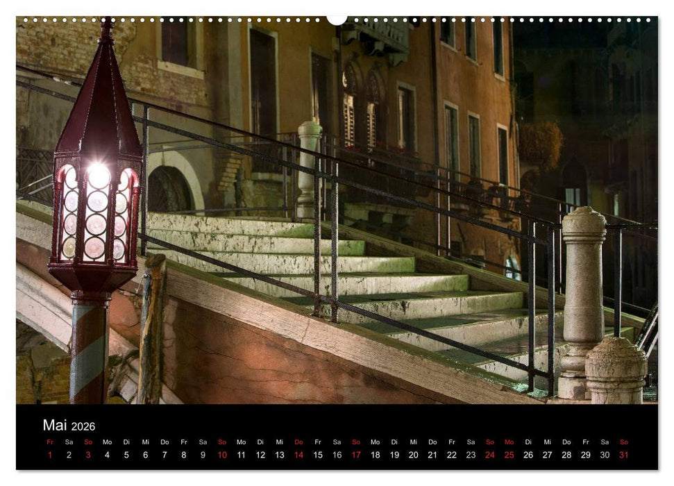 Venedig bei Nacht (CALVENDO Wandkalender 2026)
