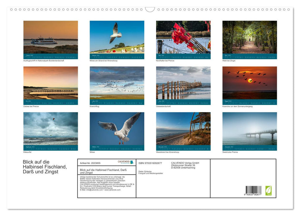 Blick auf die Halbinsel Fischland, Darß und Zingst (CALVENDO Wandkalender 2026)