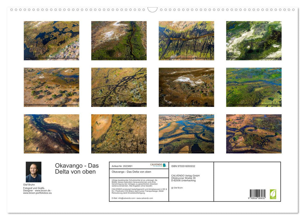 Okavango - Das Delta von oben (CALVENDO Wandkalender 2026)