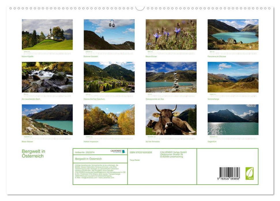 Bergwelt in Österreich (CALVENDO Premium Wandkalender 2026)