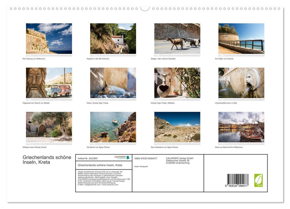 Griechenlands schöne Inseln, Kreta (CALVENDO Premium Wandkalender 2026)