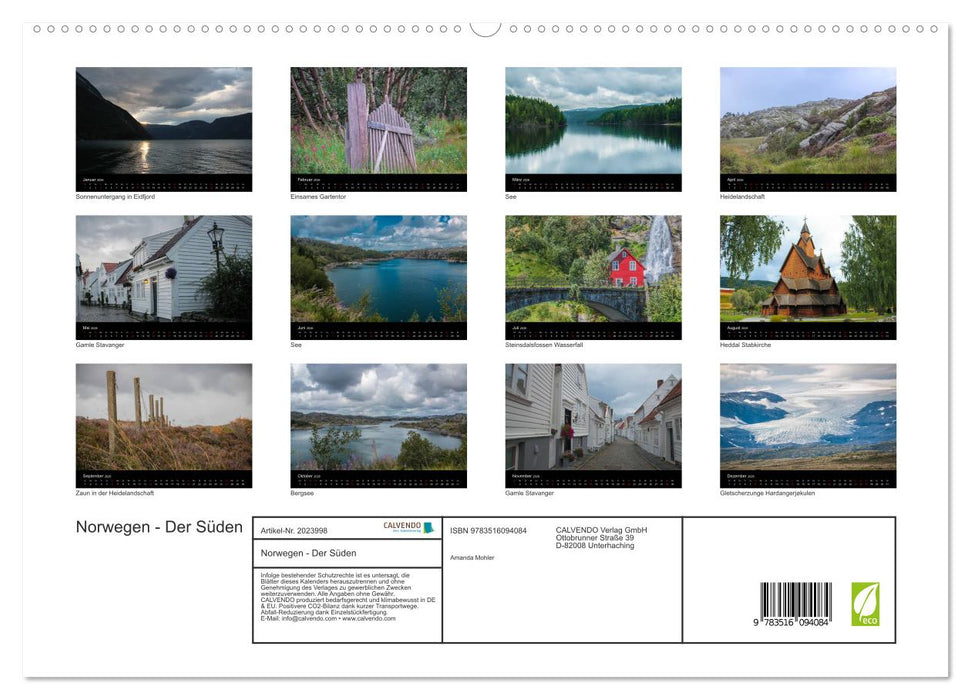 Norwegen - Der Süden (CALVENDO Premium Wandkalender 2026)