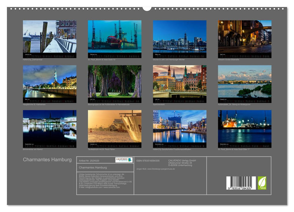 Charmantes Hamburg (CALVENDO Premium Wandkalender 2026)