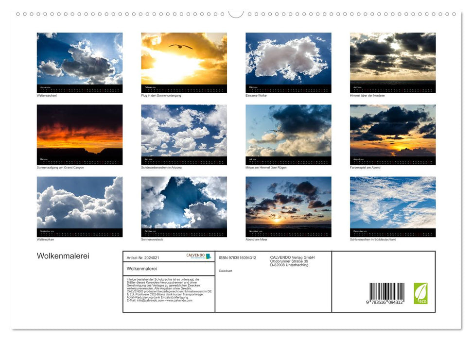 Wolkenmalerei (CALVENDO Premium Wandkalender 2026)