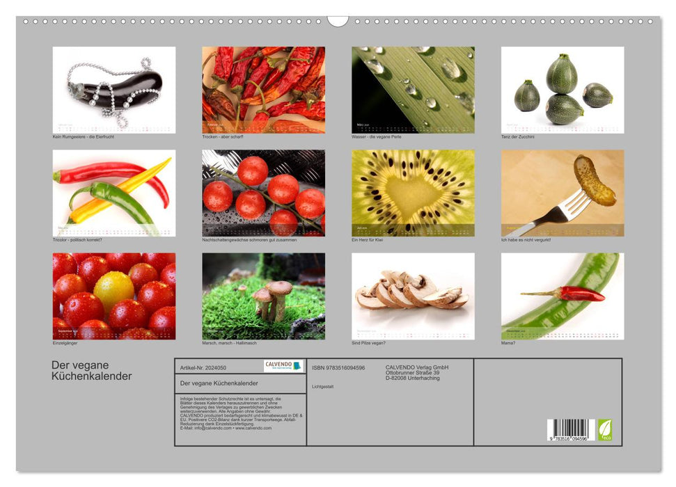 Der vegane Küchenkalender (CALVENDO Wandkalender 2026)