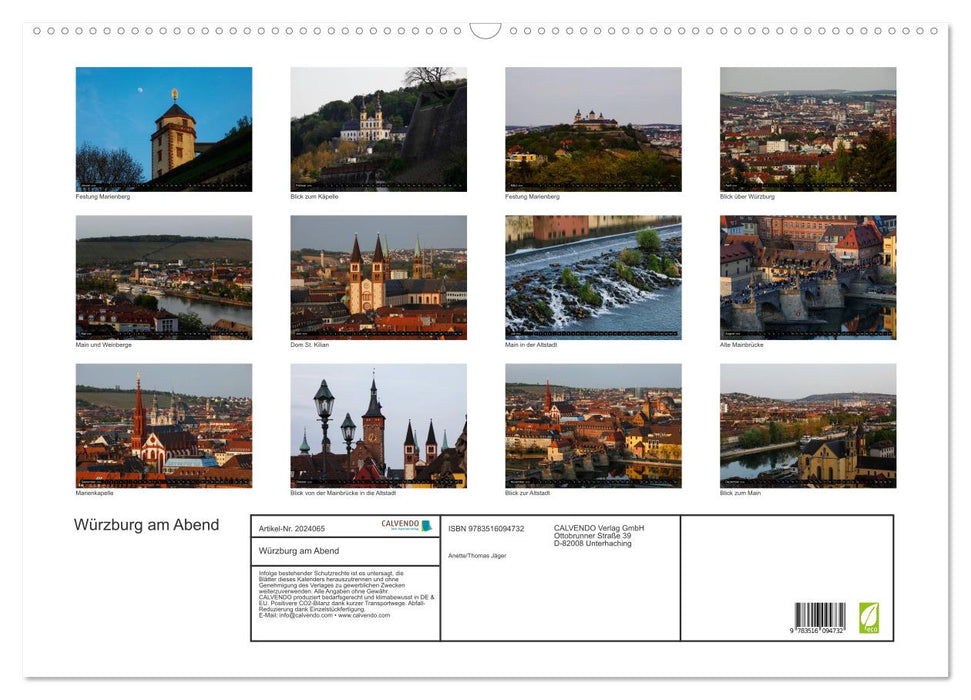 Würzburg am Abend (CALVENDO Wandkalender 2026)