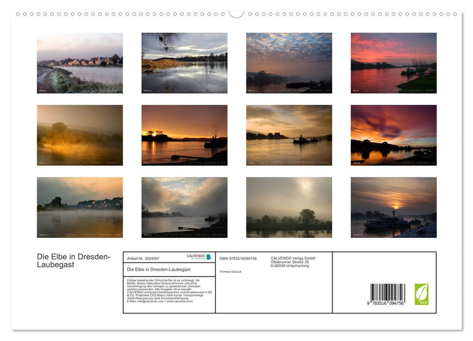 Die Elbe in Dresden-Laubegast (CALVENDO Premium Wandkalender 2026)