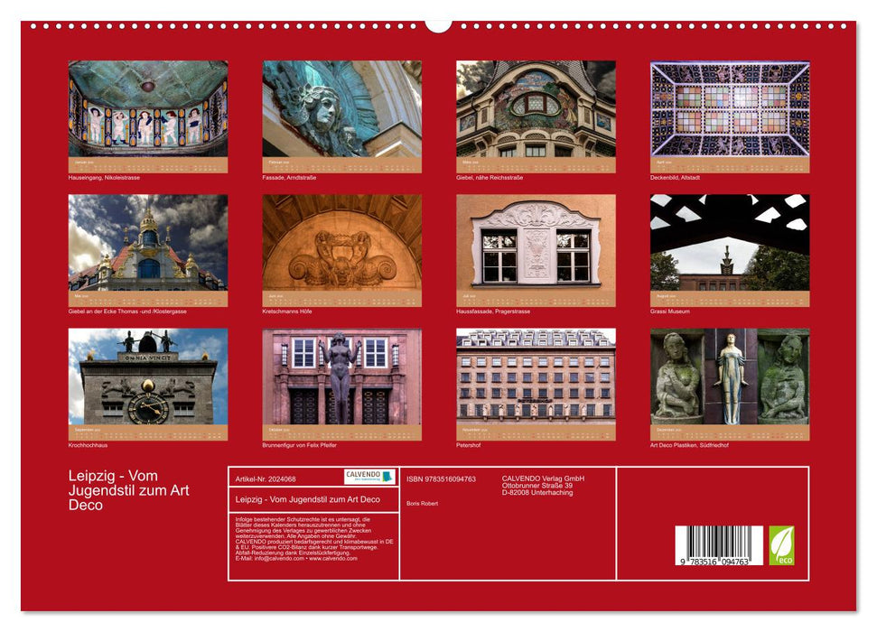 Leipzig - Vom Jugendstil zum Art Deco (CALVENDO Premium Wandkalender 2026)