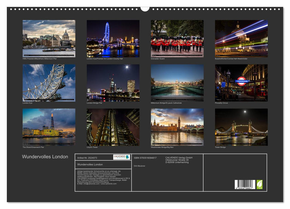 Wundervolles London (CALVENDO Wandkalender 2026)