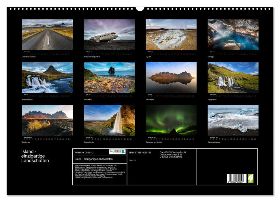 Island - einzigartige Landschaften (CALVENDO Wandkalender 2026)