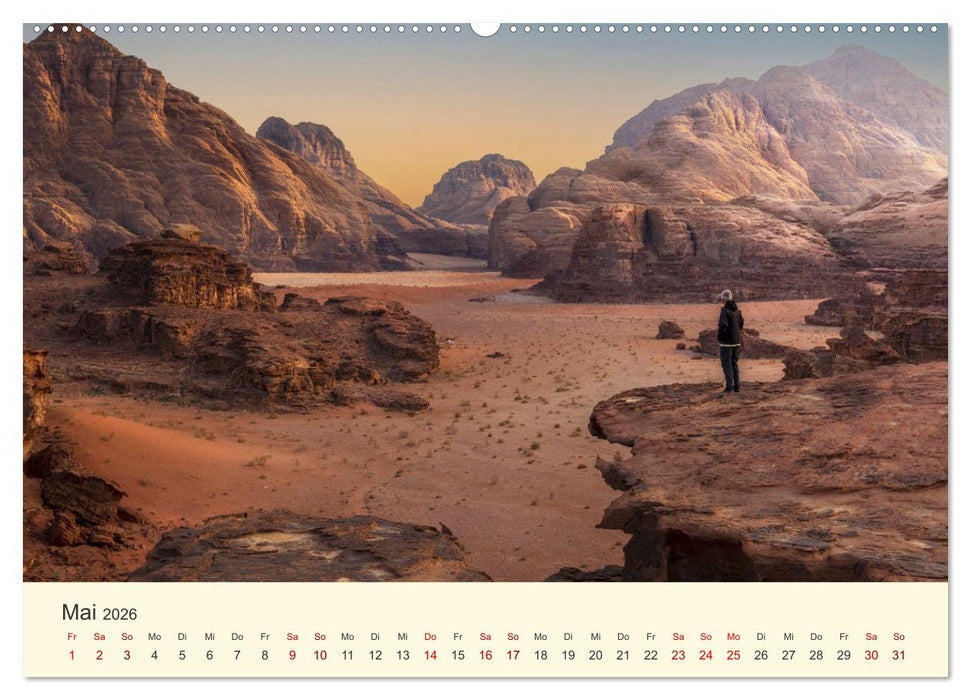 Jordanien Sand, Stein und Salz (CALVENDO Premium Wandkalender 2026)