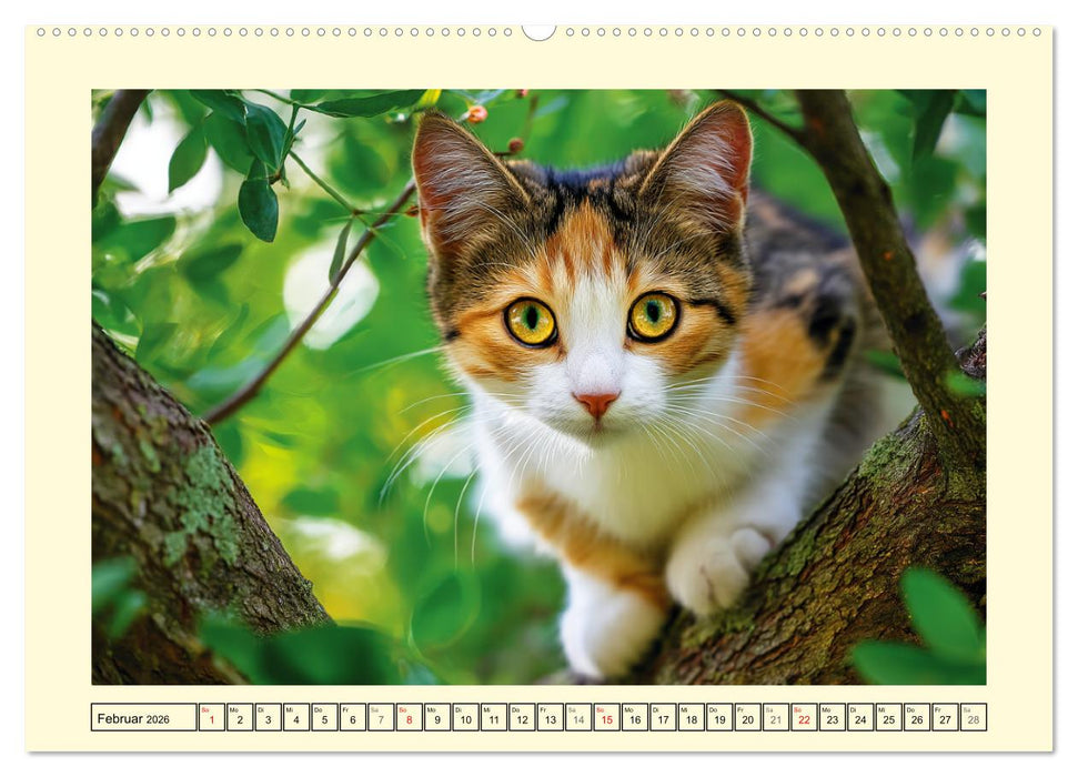 Geliebte Katzen. Unsere zauberhaften Hauskatzen im Garten (CALVENDO Wandkalender 2026)