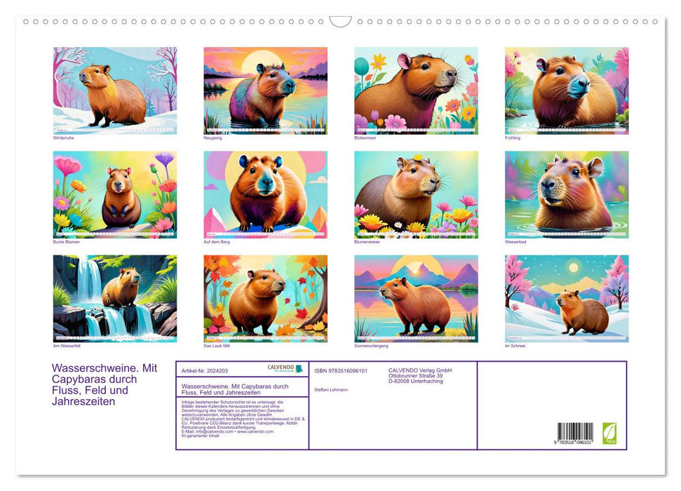 Wasserschweine. Mit Capybaras durch Fluss, Feld und Jahreszeiten (CALVENDO Wandkalender 2026)