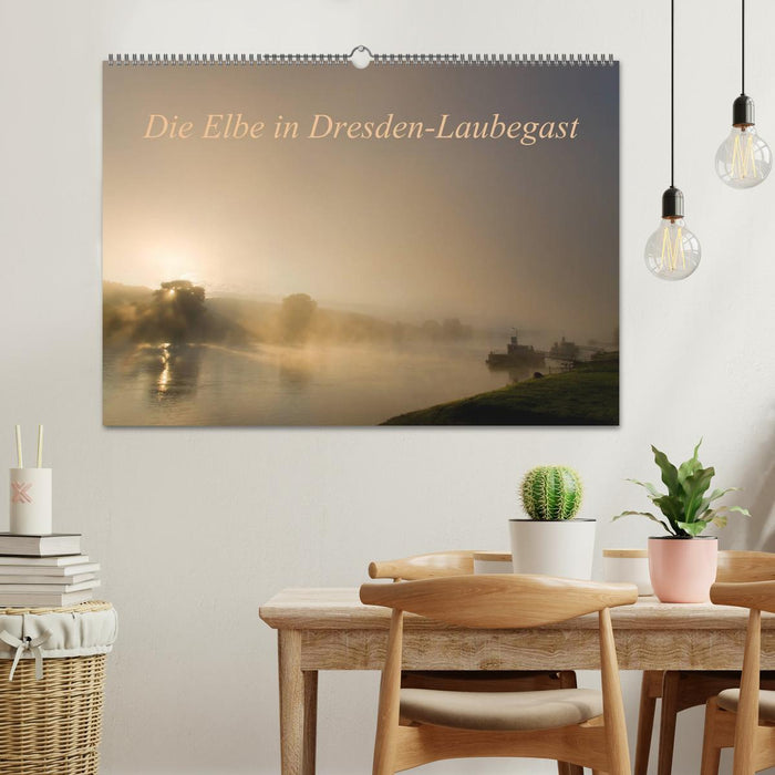 Die Elbe in Dresden-Laubegast (CALVENDO Wandkalender 2026)