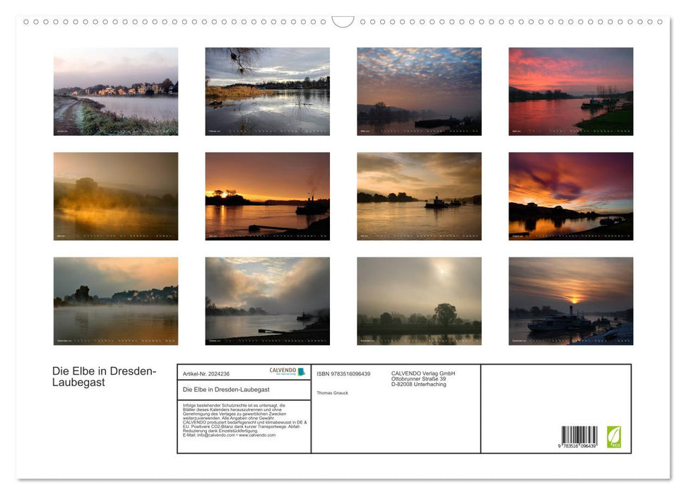 Die Elbe in Dresden-Laubegast (CALVENDO Wandkalender 2026)