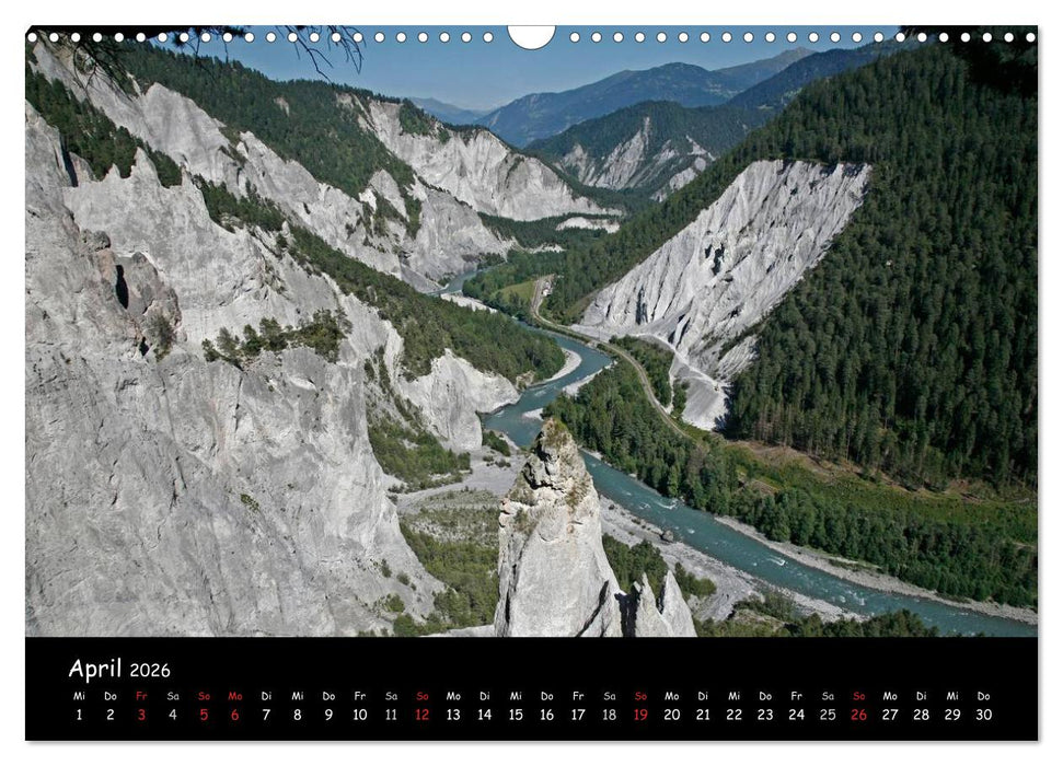 Die Surselva - das Bündner Oberland (CALVENDO Wandkalender 2026)