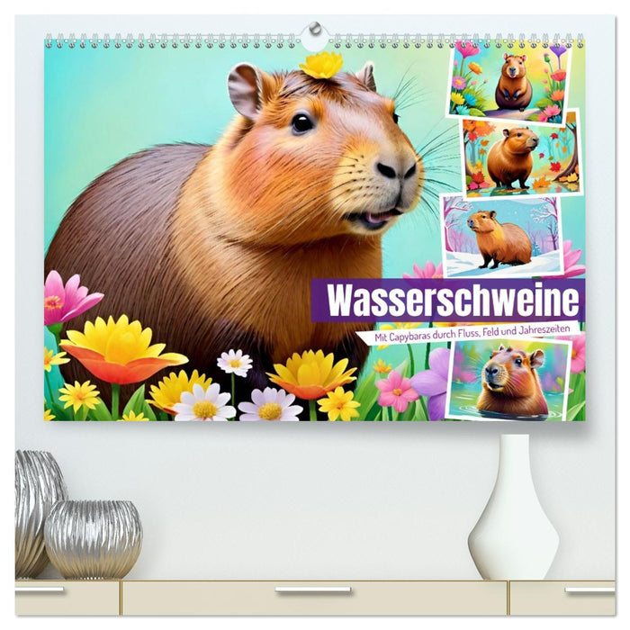 Wasserschweine. Mit Capybaras durch Fluss, Feld und Jahreszeiten (CALVENDO Premium Wandkalender 2026)