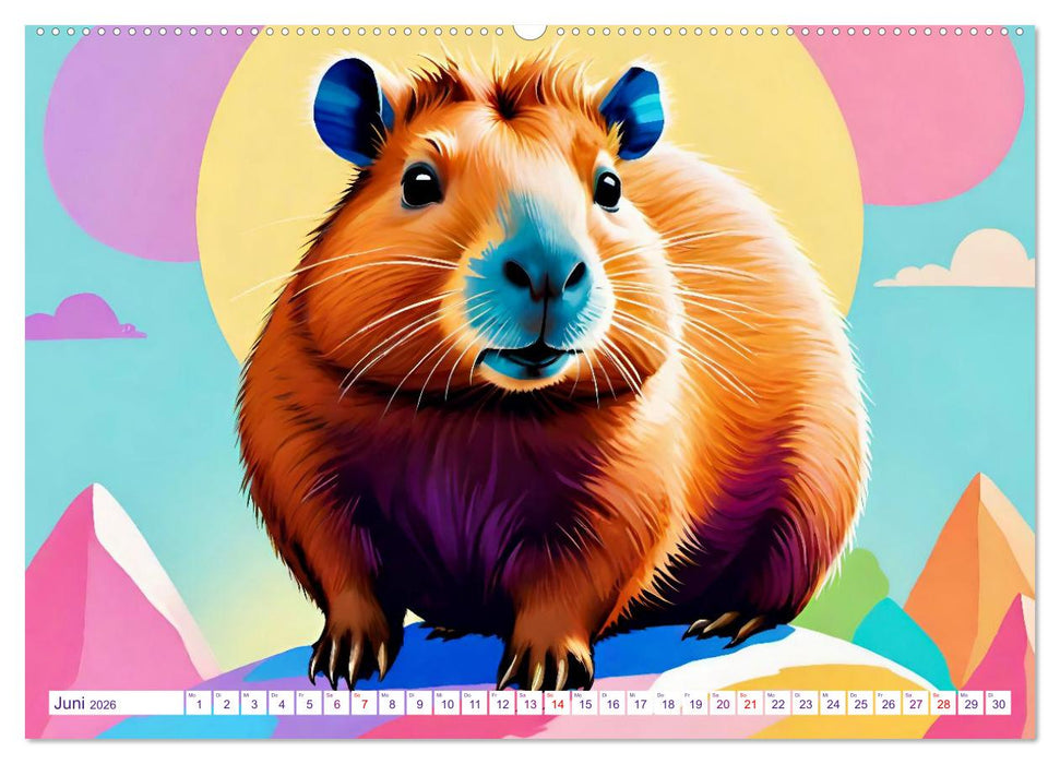 Wasserschweine. Mit Capybaras durch Fluss, Feld und Jahreszeiten (CALVENDO Premium Wandkalender 2026)