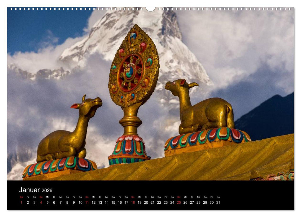 Buddhismus im Himalaya (CALVENDO Premium Wandkalender 2026)
