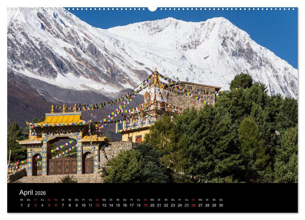 Buddhismus im Himalaya (CALVENDO Premium Wandkalender 2026)