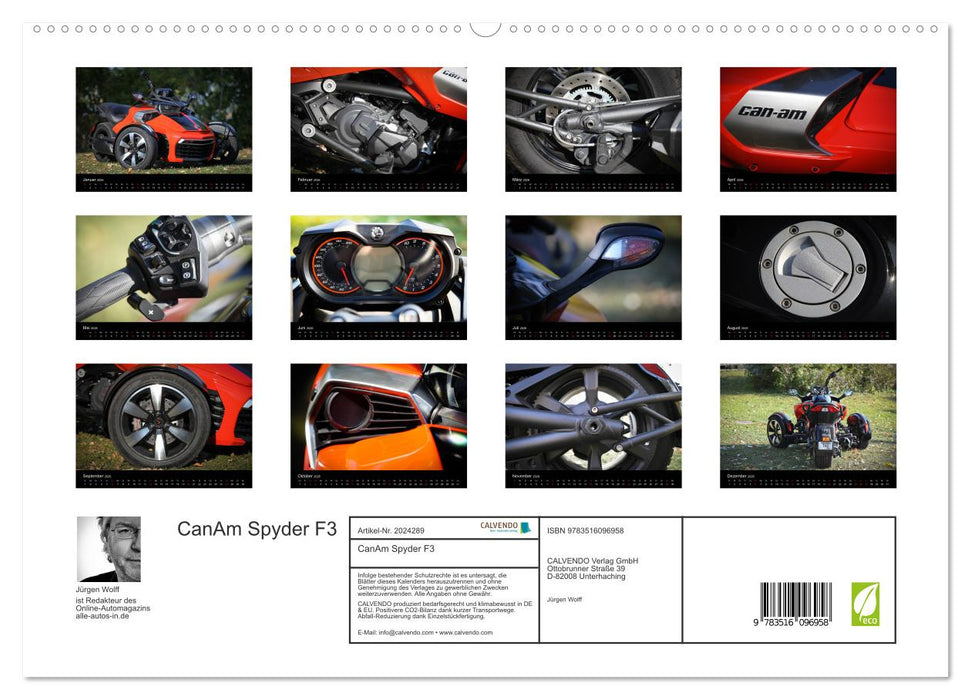 CanAm Spyder F3 (CALVENDO Premium Wandkalender 2026)