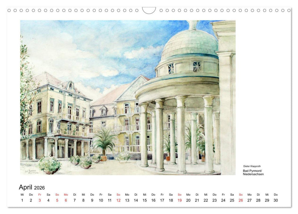 Pinselspuren einer Deutschlandreise - 12 Aquarelle von Dieter Klapproth (CALVENDO Wandkalender 2026)