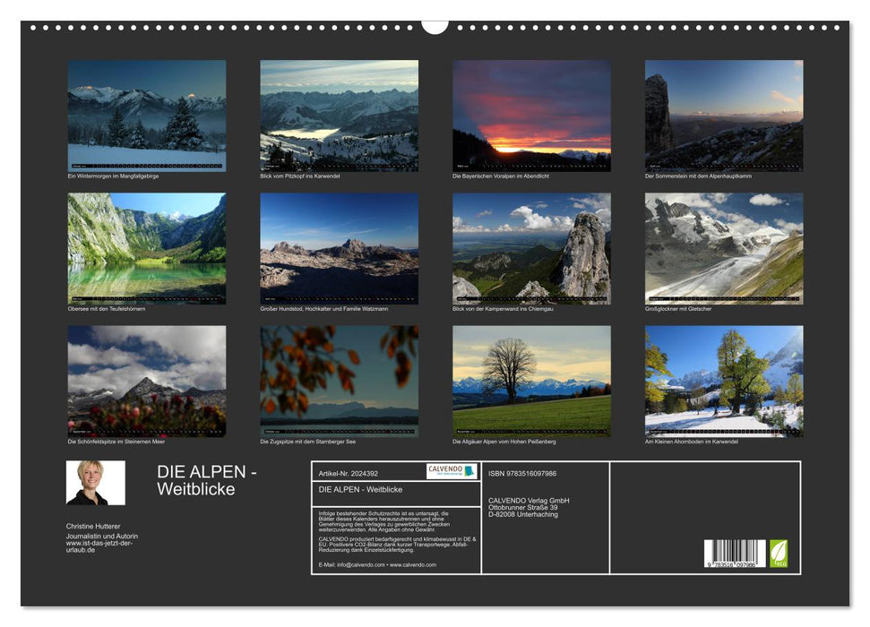 DIE ALPEN - Weitblicke (CALVENDO Wandkalender 2026)