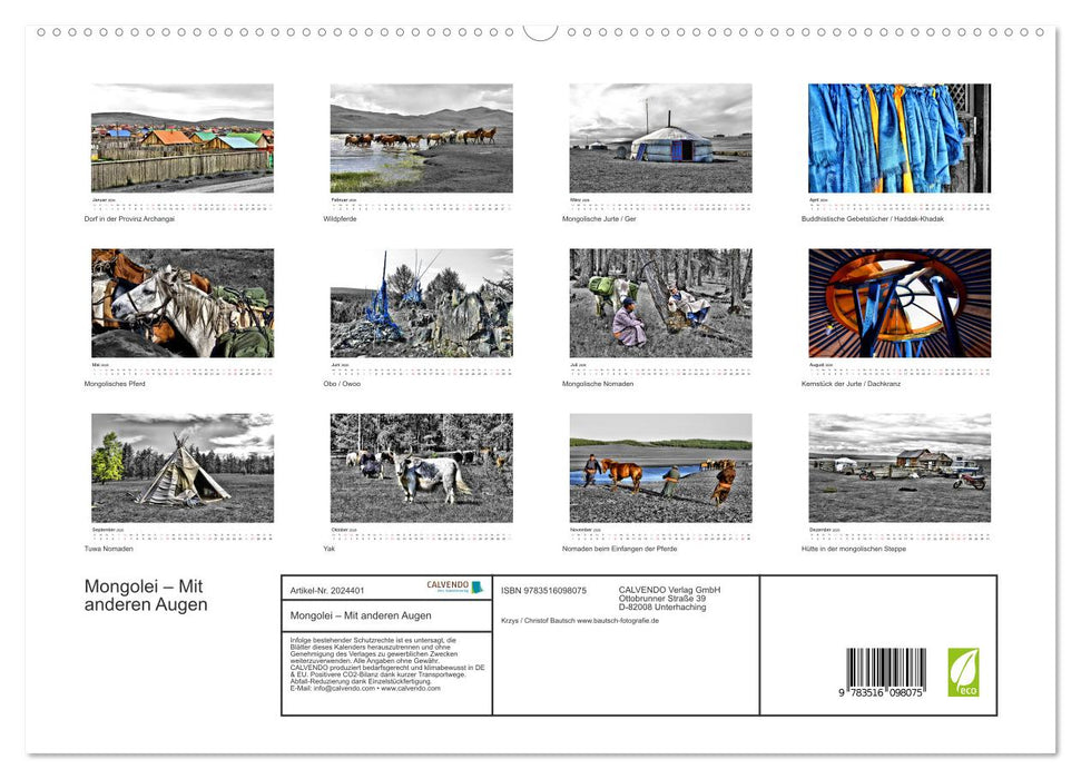 Mongolei – Mit anderen Augen (CALVENDO Premium Wandkalender 2026)