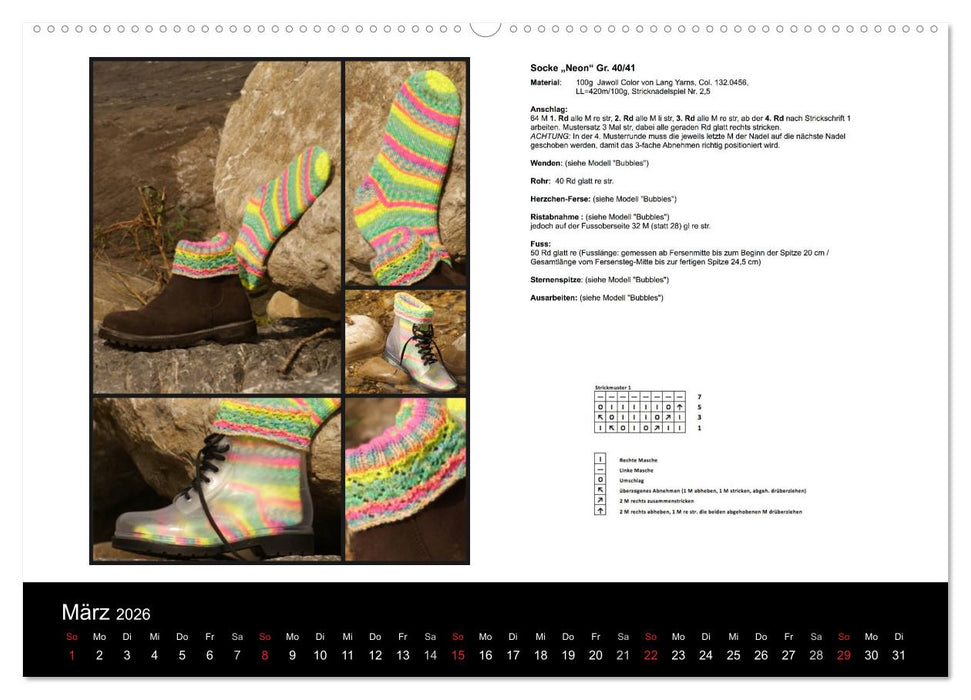 Sockenkalender Bootsocks 2026 (CALVENDO Wandkalender 2026)