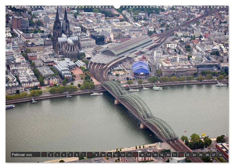 Köln - Die Rheinmetropole aus der Luft (CALVENDO Premium Wandkalender 2026)