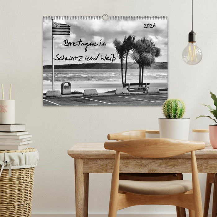 Bretagne in Schwarz und Weiß 2026 (CALVENDO Wandkalender 2026)