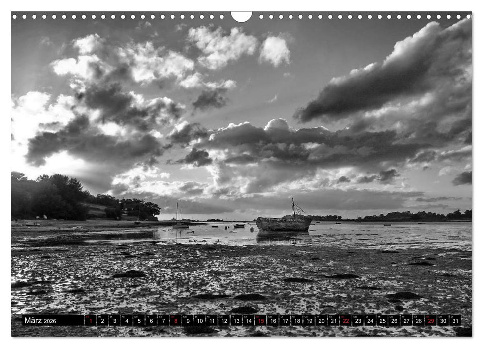 Bretagne in Schwarz und Weiß 2026 (CALVENDO Wandkalender 2026)